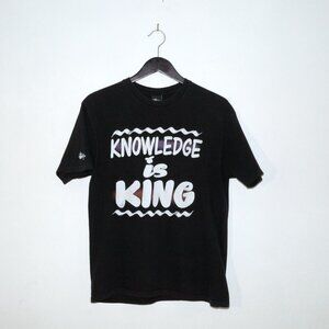 Vintage Stussy Knowledge is King Black T-Shirt Mens Medium